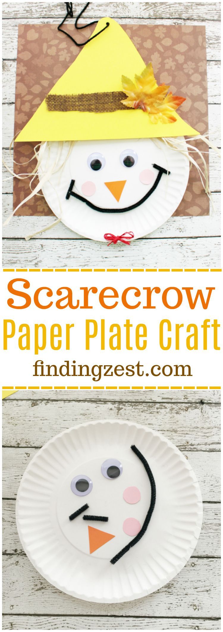 Learn how to make this Scarecrow Paper Plate Craft for Thanksgiving or fall! This kid craft is perfect for preschool and