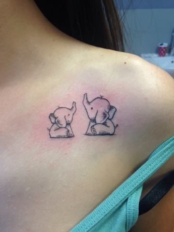 Mom tattoo / baby boys / babies tattoo / elephant / elephants tattoo / small tattoo for moms / my perfect tattoo / small elephant