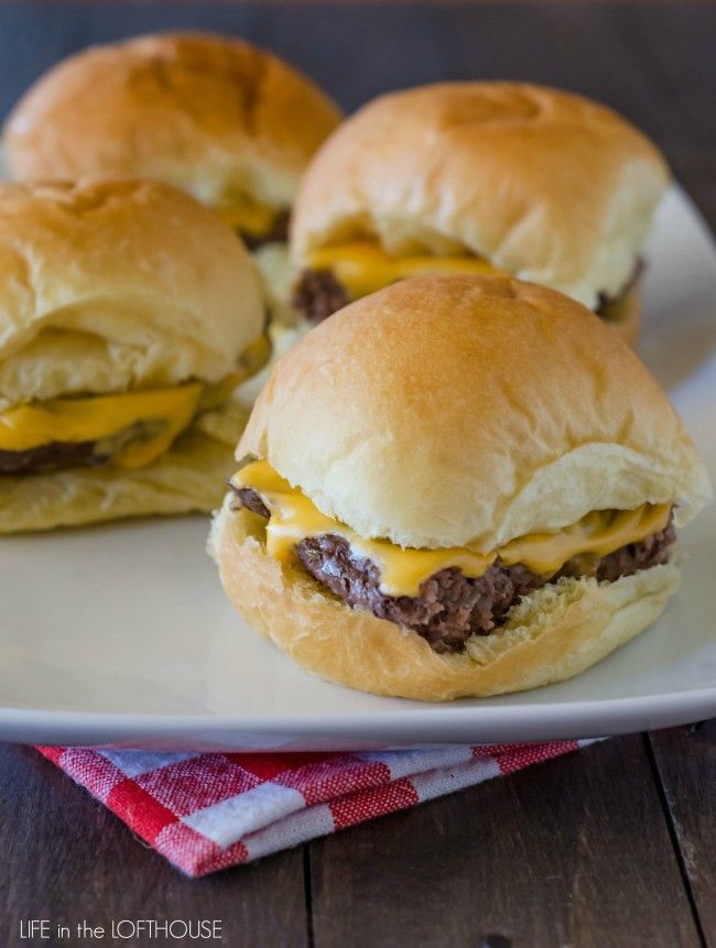 Oh goodness, these sliders. Ridiculously easy to make AND ridiculously good! :) These cheeseburger sliders are a new family