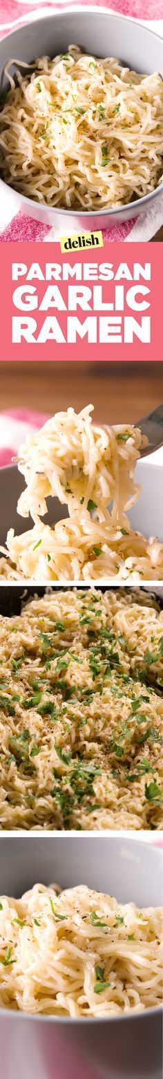 Parmesan garlic ramen is so good, you won’t even realize it’s made with instant ramen. Get the recipe on Delish.com.