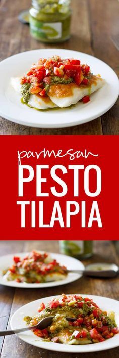 Parmesan Pesto Tilapia – Quick & Easy Tilapia – only 5 ingredients!