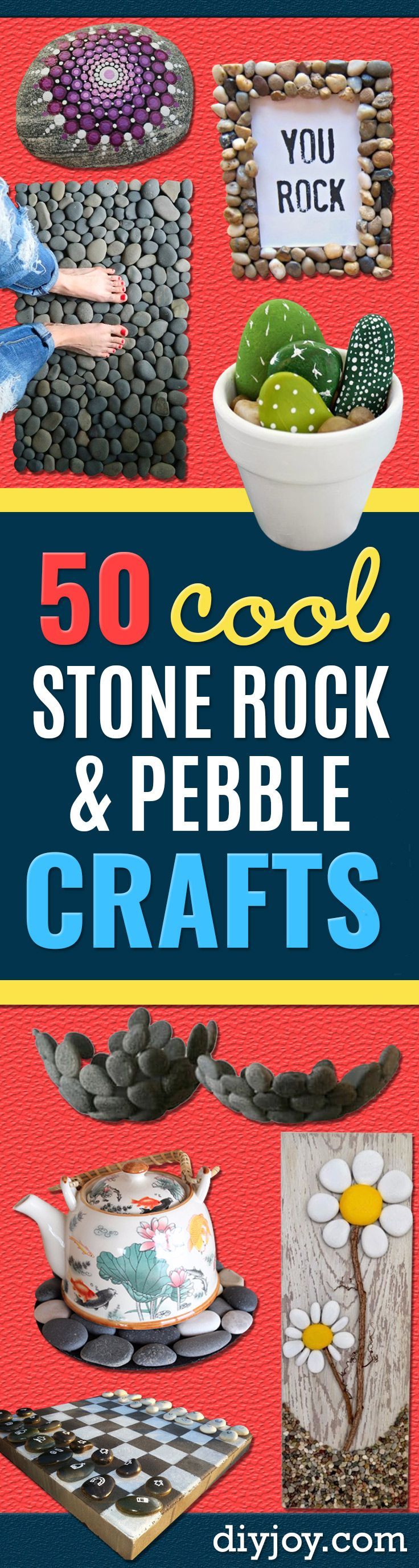 Pebble and Stone Crafts – DIY Ideas Using Rocks, Stones and Pebble Art – Mosaics, Craft Projects, Home Decor, Furniture and DIY