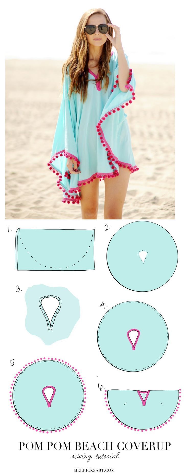 POM POM PONCHO BEACH COVER UP