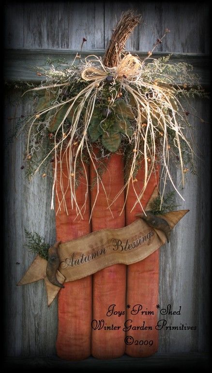 Primitive Folk Art Halloween Pumpkin Door Hanger e-Pattern