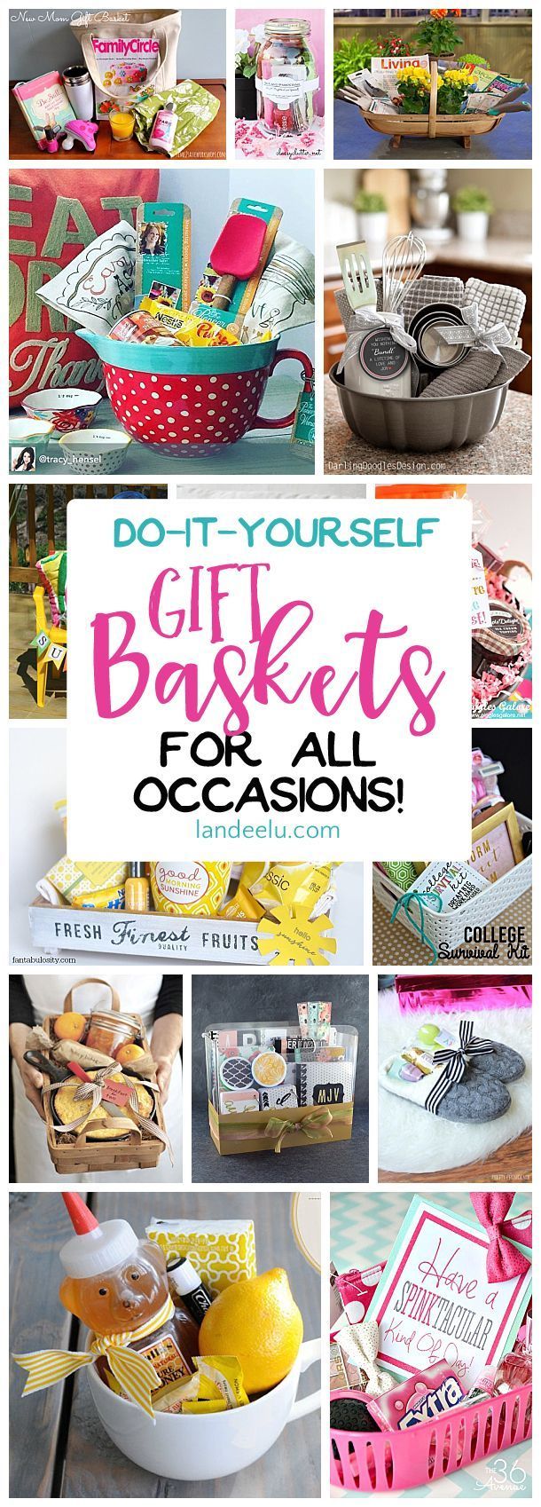 Put together a gift basket for any occasion and make someone’s day! Easy do it yourself ideas!