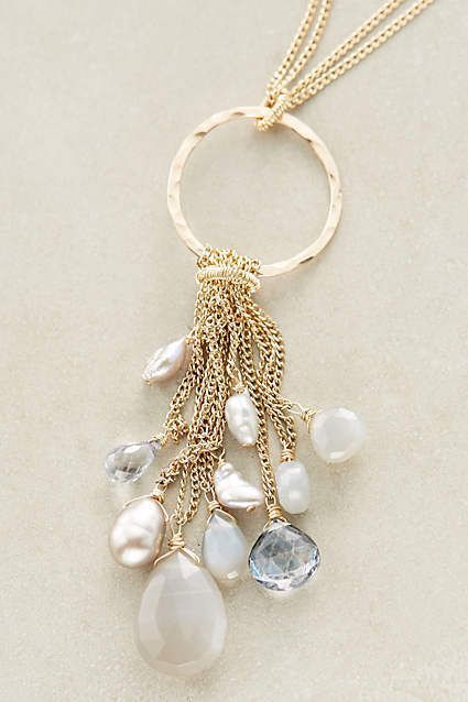 Rainfall Pendant Necklace – anthropologie.com Ethereal elements swing from a delicate double-strand chain. From designer Dana
