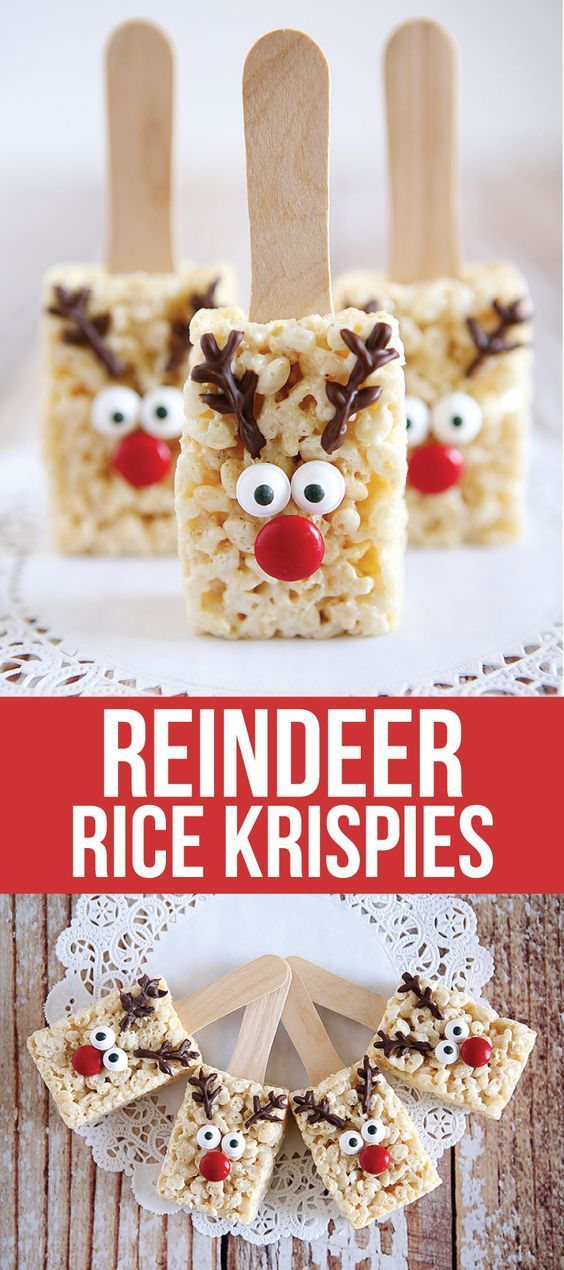 Reindeer Rice Krispies – the cutest treat you will see all Christmas season. Make this recipe and deliver them to family and