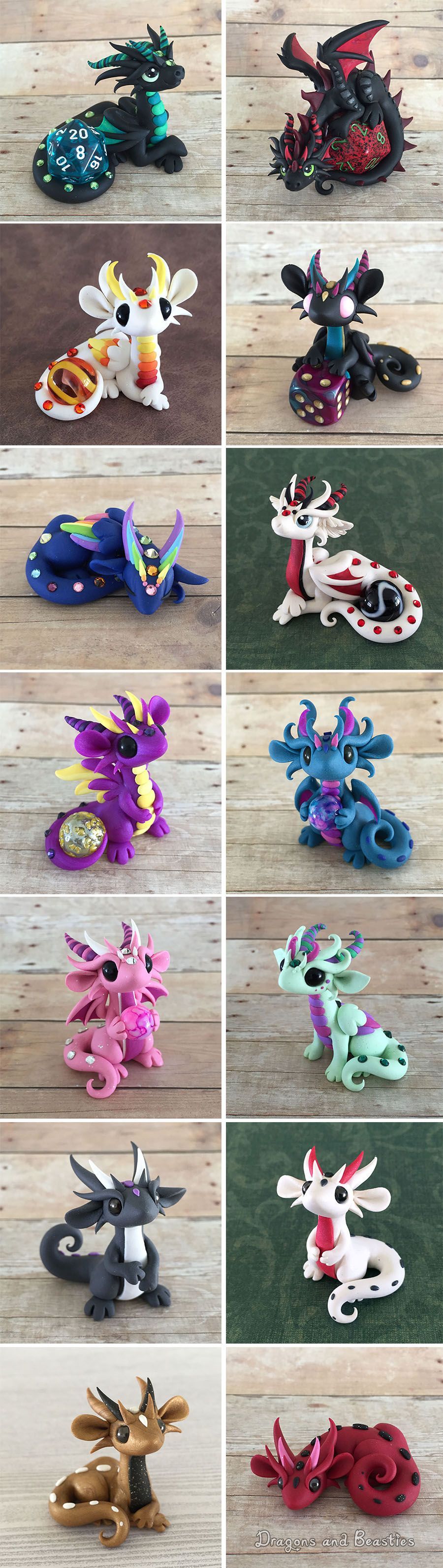 “Roll The Dice Dragons” Made Out Of Polymer Clay  DragonsAndBeasties