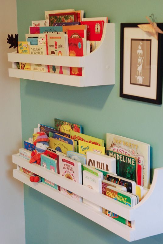 Rory’s bookshelves. Inspired by Pottery Barn Kids. Made for less than $5!