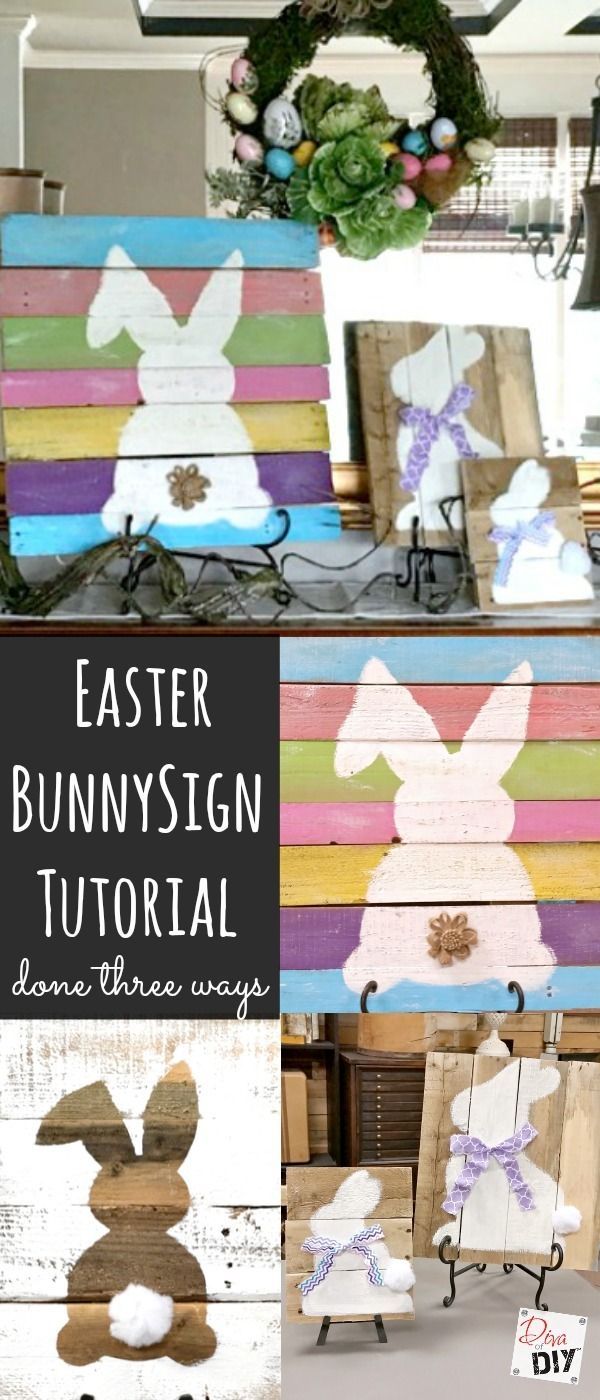Rustic reclaimed wood signs are all the rage! Using pallet wood makes these signs a cheap and easy DIY to add to your Easter