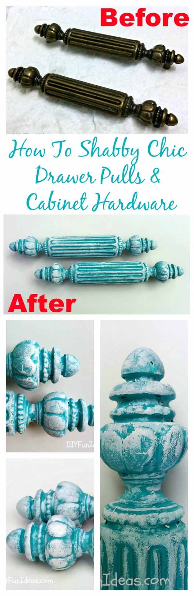 11. Shabby Chic Drawer Pulls and Cabinet Hardware -   Shabby Chic DIY Bedroom Furniture Ideas