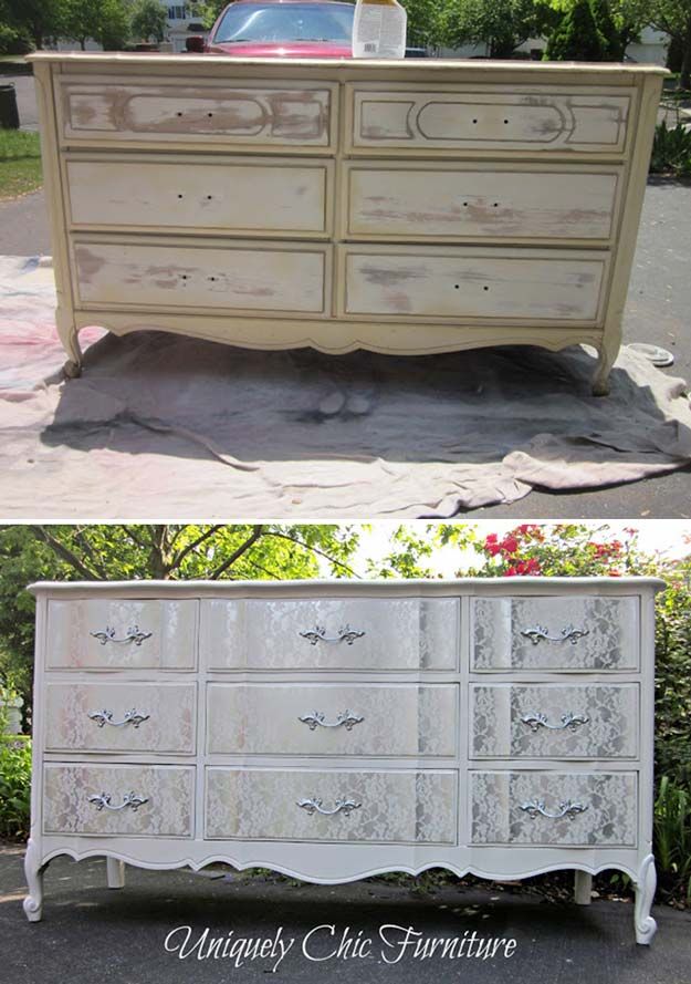 5. Lacey Makeover -   Shabby Chic DIY Bedroom Furniture Ideas