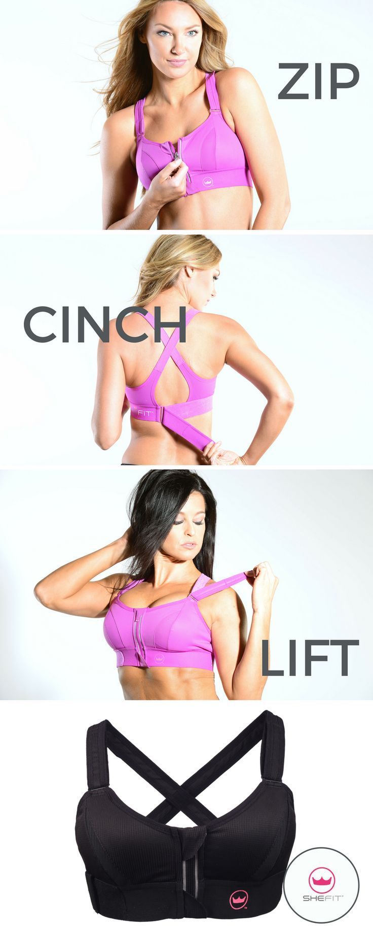 Shefit high impact sports bra is the most unique sports bra on the market for girls with small chest, big bust to plus size.