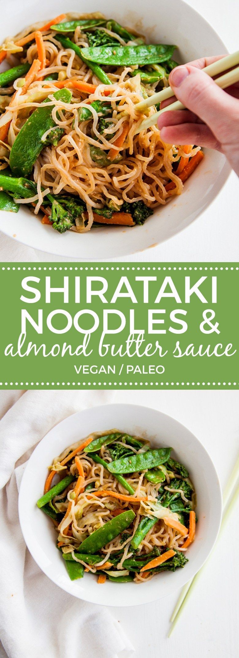 Shirataki Noodles with Almond Butter Sauce (Vegan + Paleo)