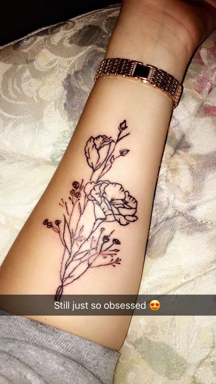 Simple floral tattoo/forearm placement