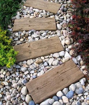 Stepping Stones—Log Sleepers – modern – landscape – new york – Nicolock Paving Stones and Retaining Walls