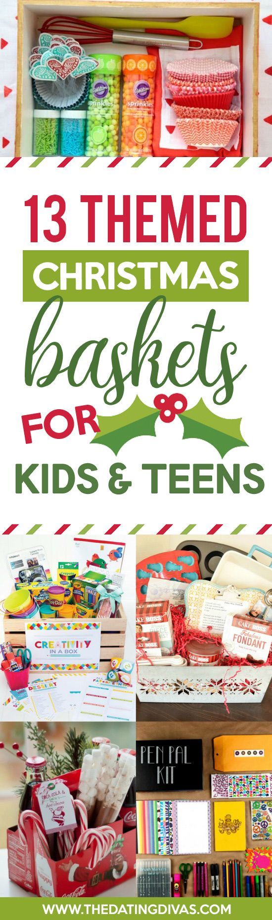 Themed Christmas Gift Baskets for Kids and Teens