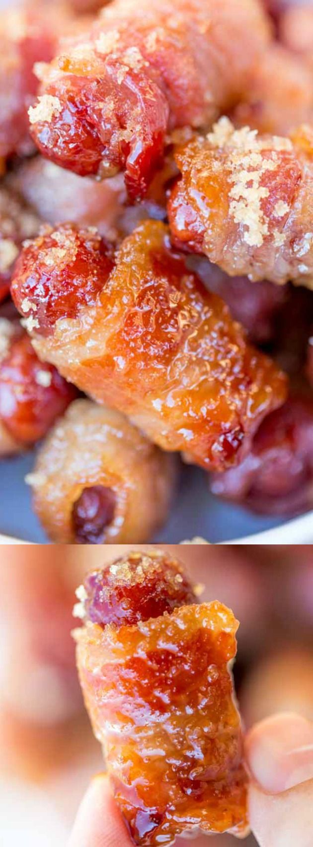 These Bacon Brown Sugar Smokies from Dinner, Then Dessert are the ultimate breakfast, dinner, or snack option! Little smokies