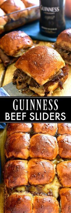 These Guinness Beef Sliders are everything you would want in a sandwich! Delicious butter rolls, layered with roast beef, swiss