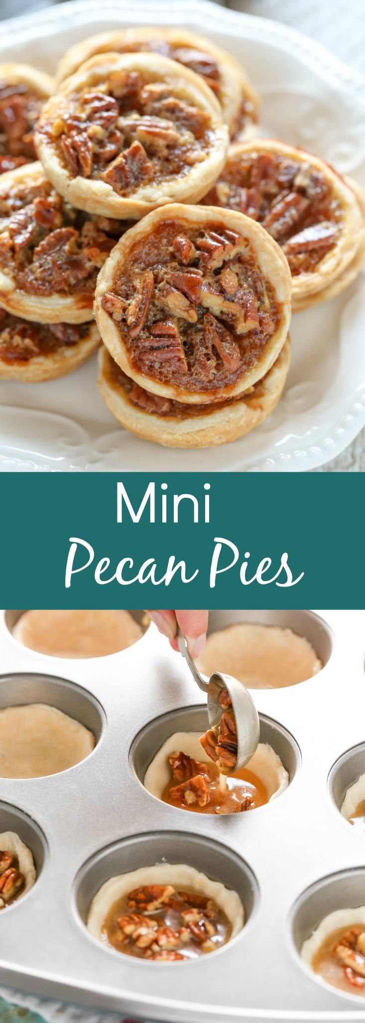 These Mini Pecan Pies are easy to make and can also be made ahead of time. These are the perfect mini treat for Thanksgiving too!