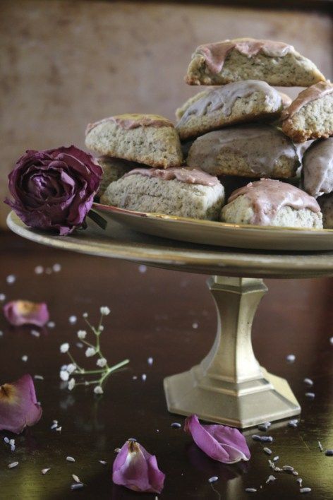 These moist, dense Earl Grey scones with rose and lavender floral icings will make you feel like you’re in an enchanted garden! |