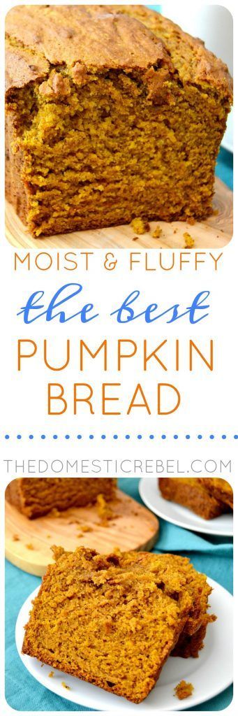 This Pumpkin Bread is the BEST EVER! Soft, fluffy, moist and tender with perfect pumpkin spice flavor! So easy, you probably have