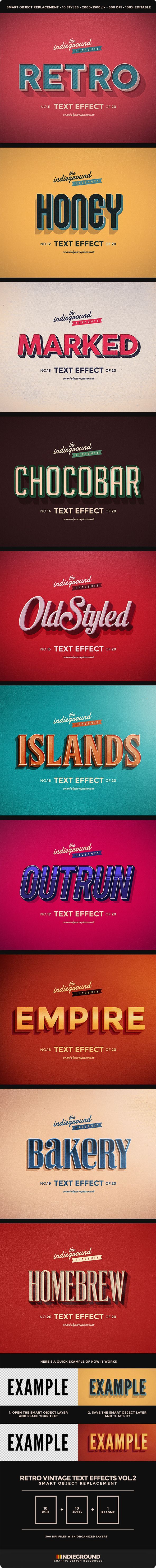 Title Ideas  Retro Vintage Text Effects Vol. 2 – Text Effects Actions $5