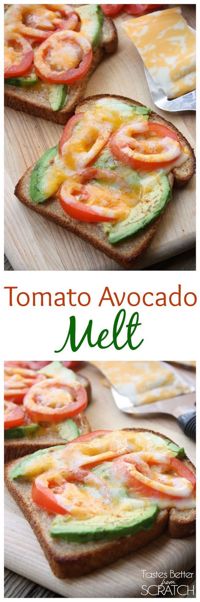 Tomato avocado melt