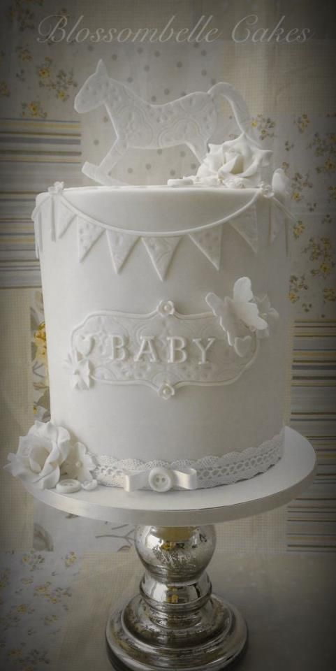 Vintage style baby shower cake – double barrel by Blossombelle Cakes & Eliza Howard Virgona