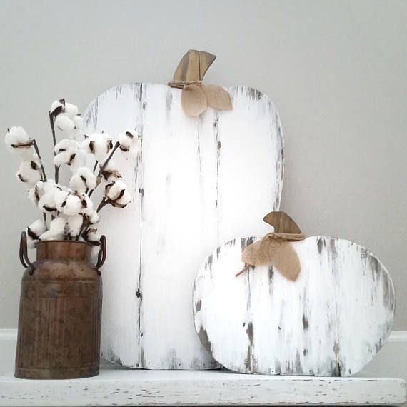 Wood Pumpkin Set Rustic Pumpkins Farmhouse Fall Decor Fall