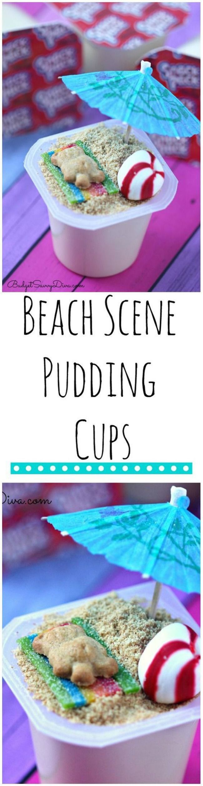 Beach Pudding Cups – perfect for a beach themed party!