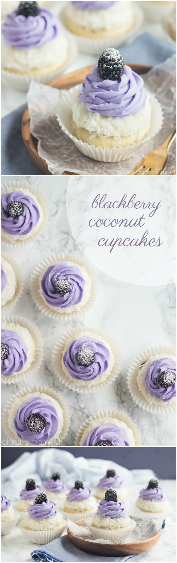 Blackberry Coconut Cupcakes- oh my! So dreamy and light, and that blackberry filling was such a fun surprise! ~