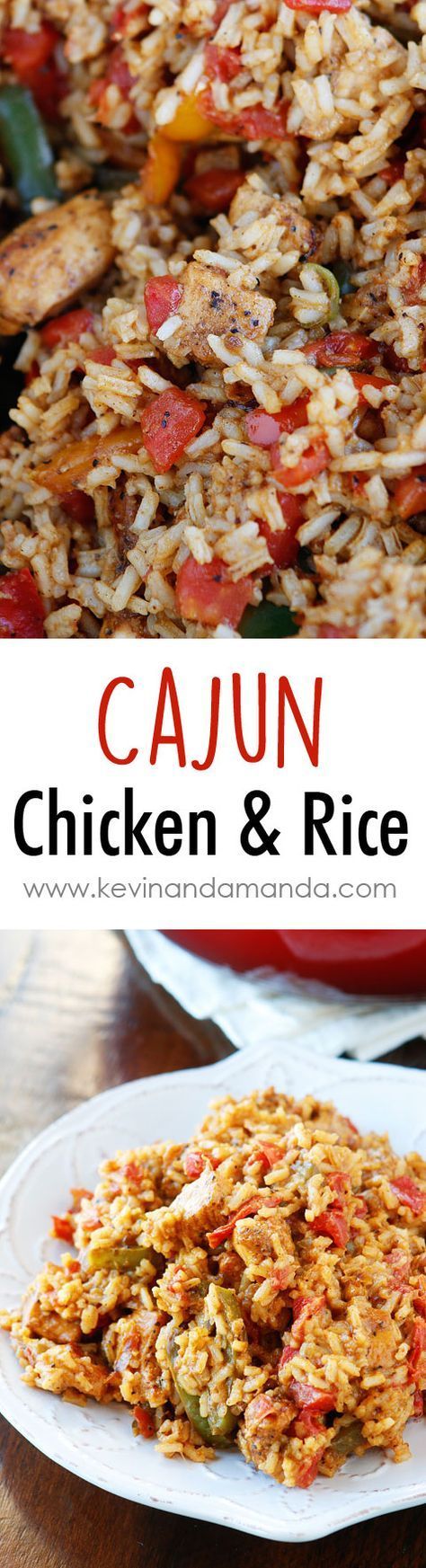 Cajun Chicken & Rice Recipe. Only 6 ingredients. Perfect quick and easy weeknight meal! Great for using up boneless skinless