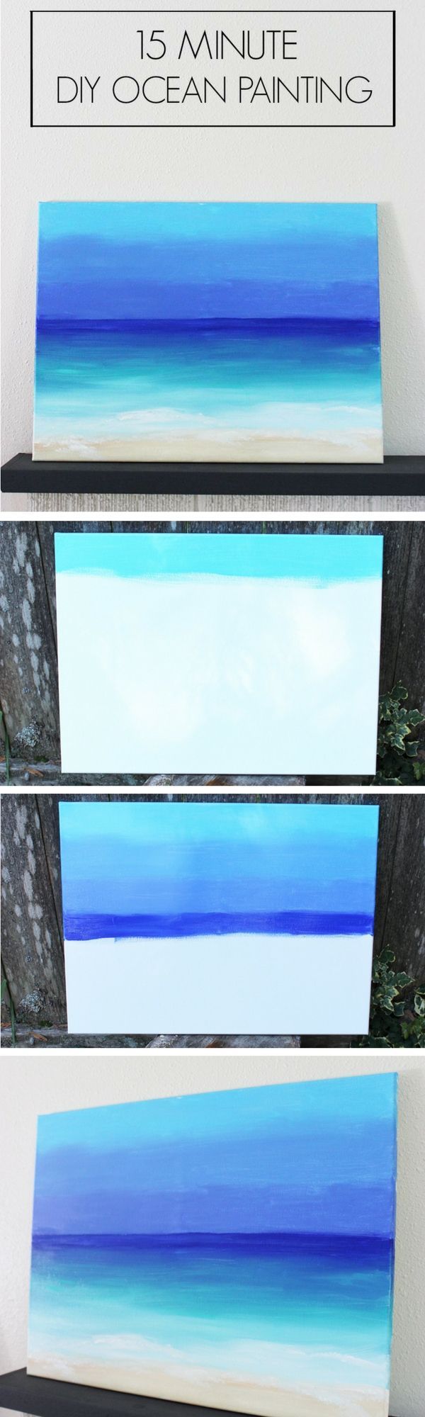 Check out the tutorial on how to make a DIY ocean view painting in 15 minutes (great for summer decor) @istandarddesign