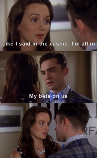 Chuck and Blair. Season 6 Episode 1. Love this!