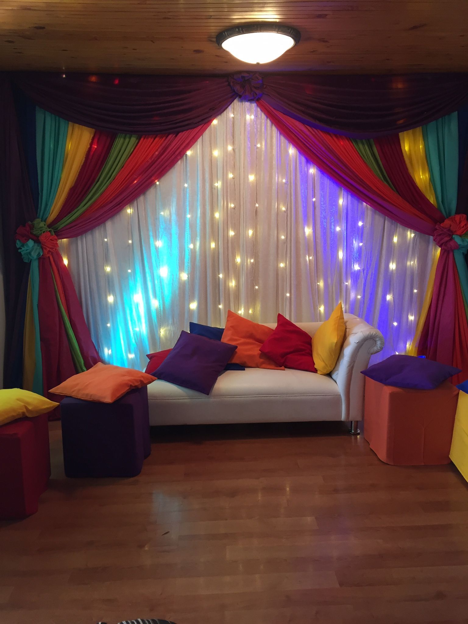Colourful indoor Mehndi decor