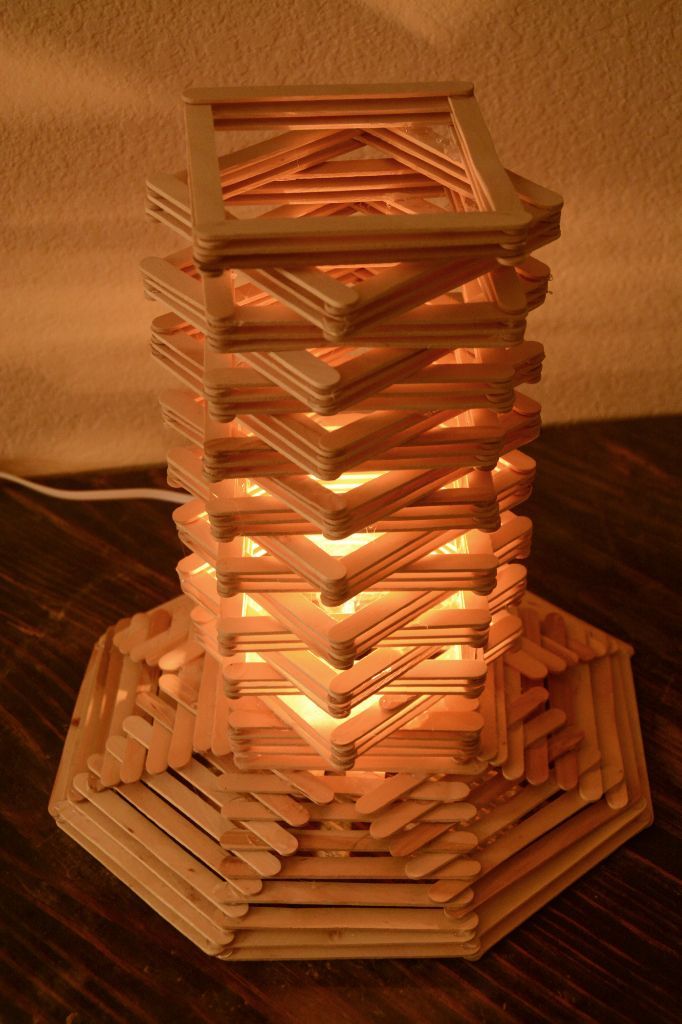 Cool craft stick lamp with a geometric design. – Crafting To Go