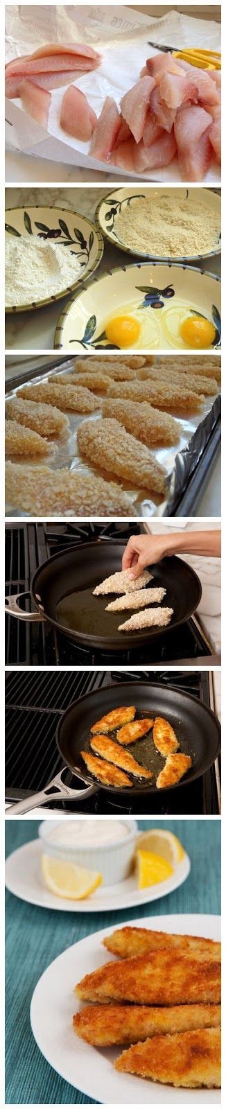 Crispy Tilapia Fingers with Lemon & Garlic Mayonnaise…I will make my on mayonnaise