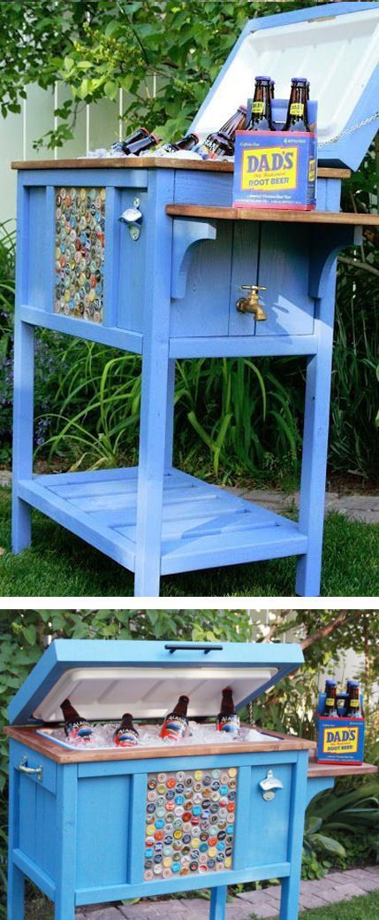 #DIY Cooler Table Great Father’s Day Idea & Perfect For Backyard Gatherings!