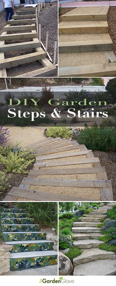 DIY Garden Steps and Stairs • I like the use of the 4X4 but I uses grass as the filler instead of gravel.
