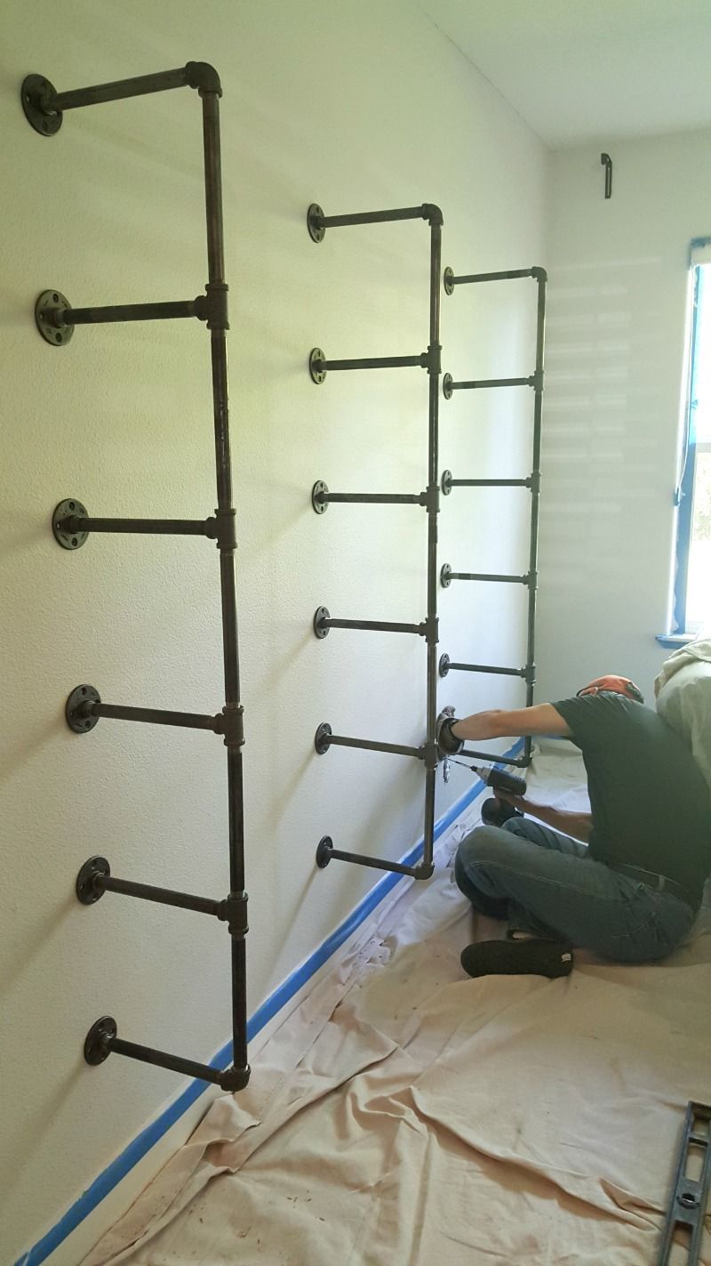 DIY industrial pipe shelves step by step tutorial