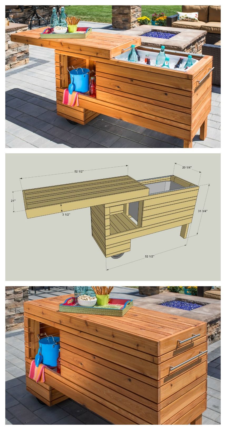 DIY Outdoor Serving Center :: FREE PLANS at buildsomething.com #woodworking