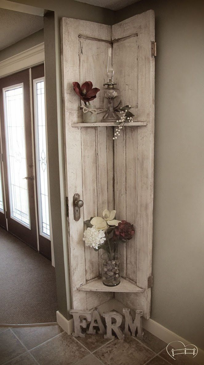 Faye from Farm Life Best Life turned her old barn door into a stunning, rustic shelf with Chocolate Tart, Vanilla Frosting, and