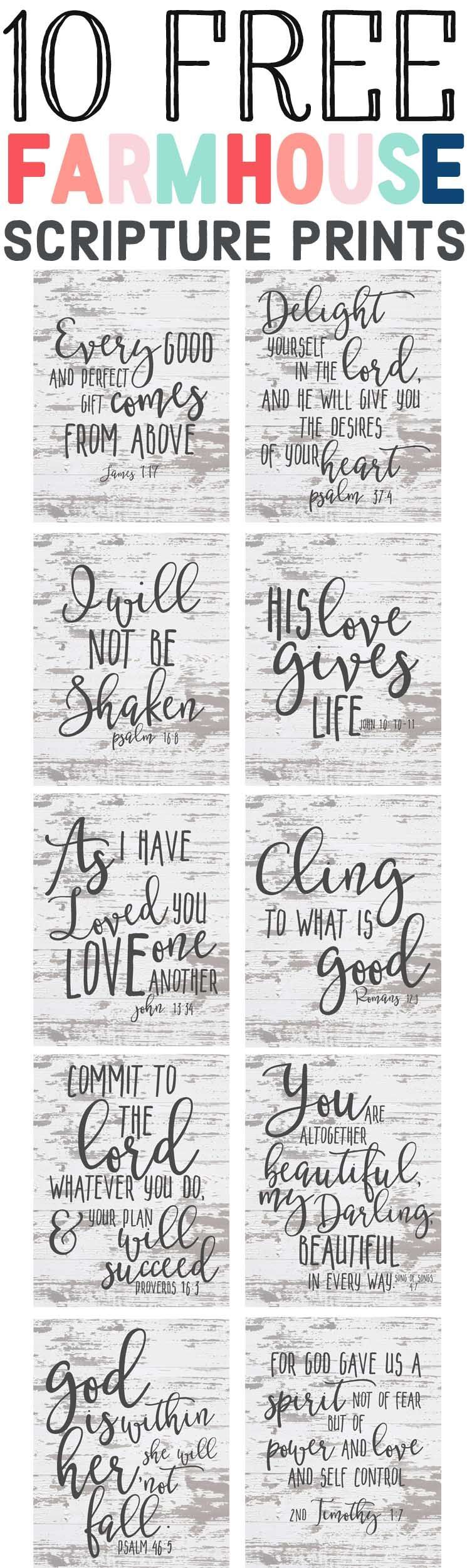 Free Farmhouse Scripture Printables-Upliflting bible and scripture printables-affordable farmhouse decor