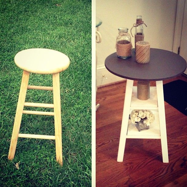 From a stool to an end table! My first big DIY project :)