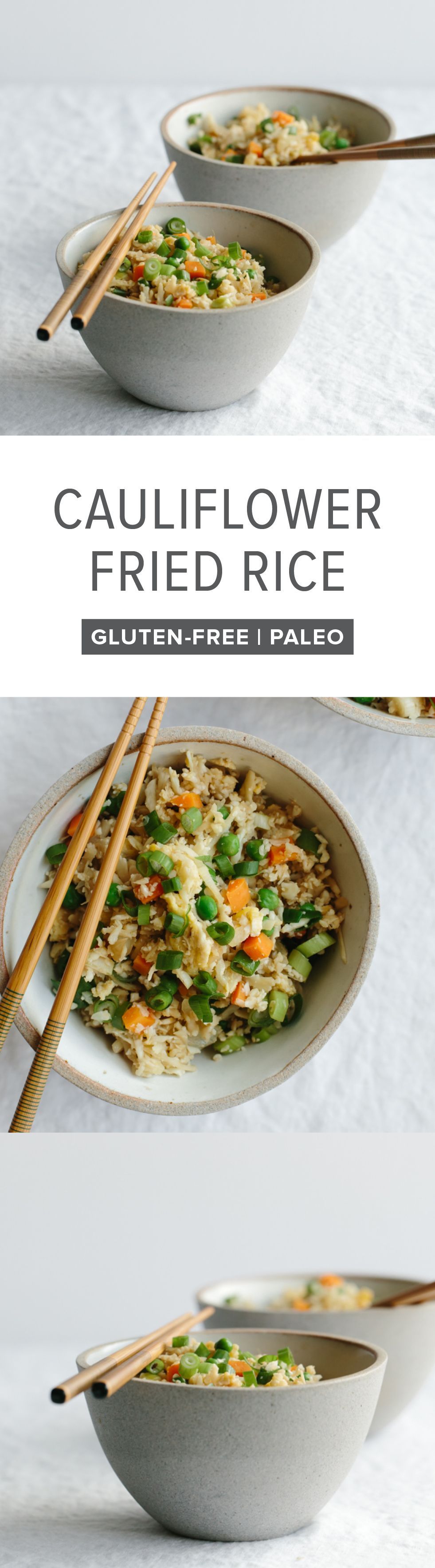 (gluten-free, paleo) Cauliflower fried rice is a healthier alternative to the much loved Chinese stir fry favorite.