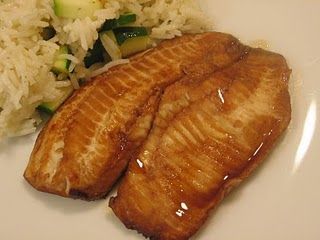 Honey soy tilapia.  This is my go to low calorie meal.  soooo damn easy.