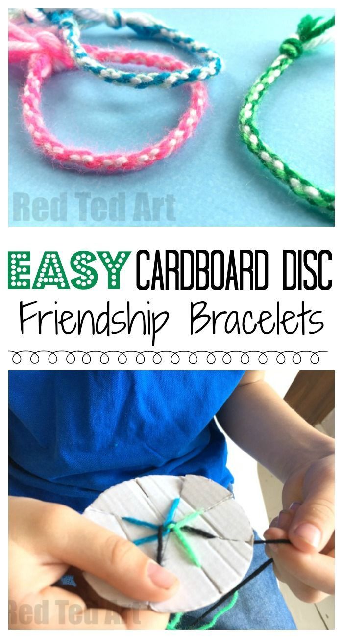 How to make Friendship Bracelets with a Cardboard Loom – easy yarn bracelets for kids. Great for road trips and summer camps!