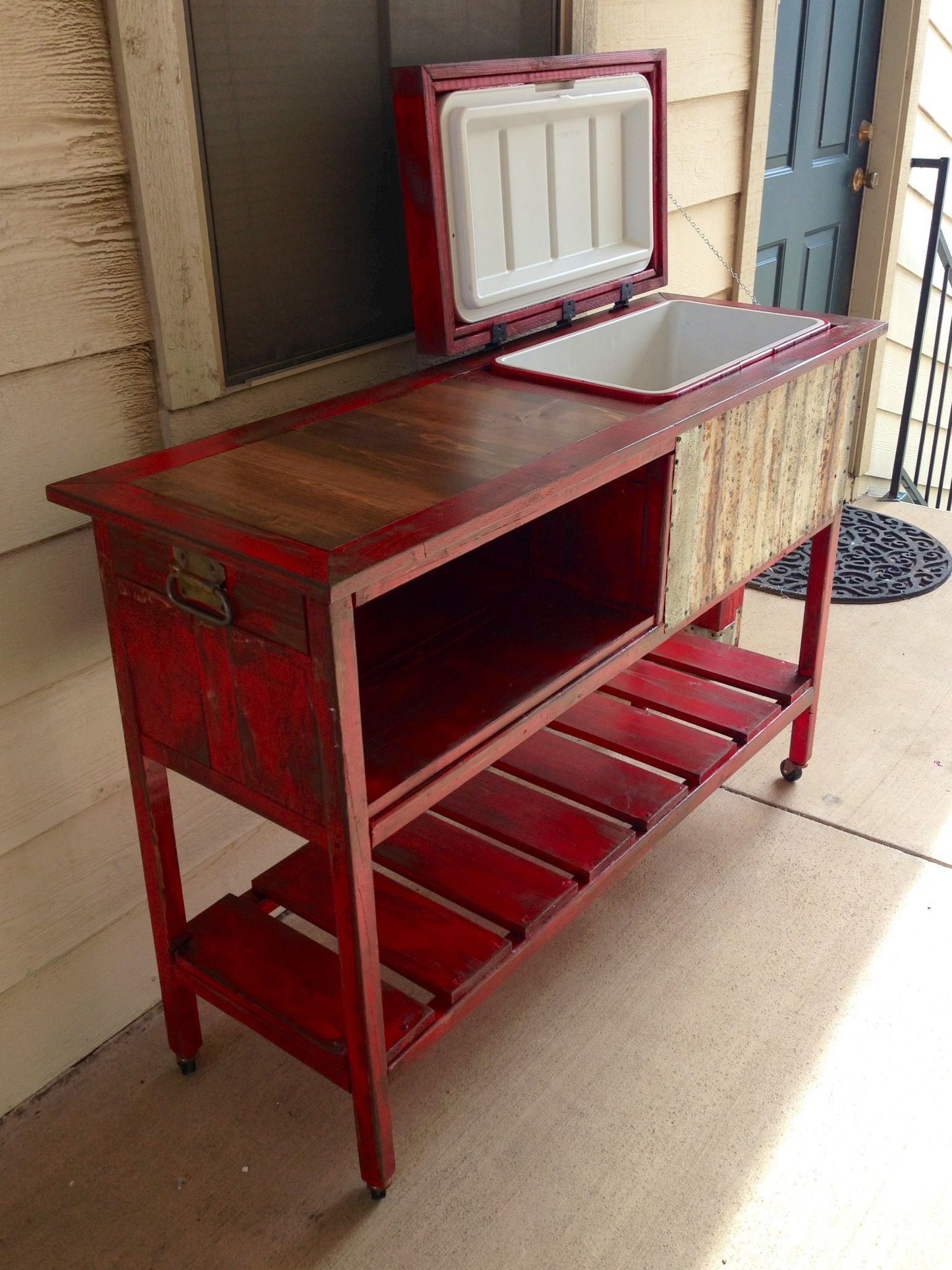 http://teds-woodworking.digimkts.com/ Beautiful and easy to make dyi woodworking how to paint My cowboy cooler I built.