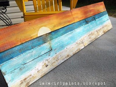 Lake Girl Paints: How to Paint Beach Art – ABSOLUTELY love this.